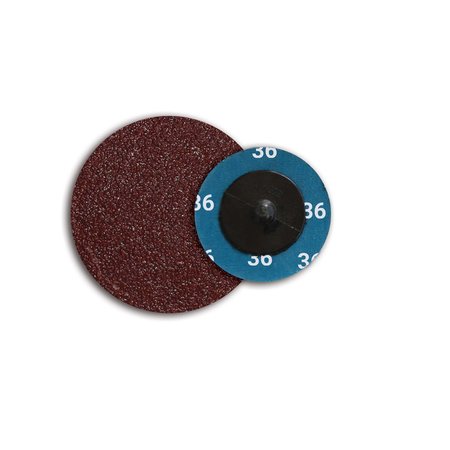 CONTINENTAL ABRASIVES 2" 36 Grit Aluminum Oxide Cloth Reinforced Quick Change Style Disc Q-A2036